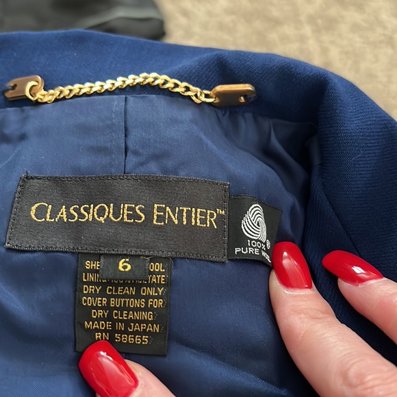 Nordstrom Classique Entier 2 button blue Jacket/Blazer - Picture 8 of 8